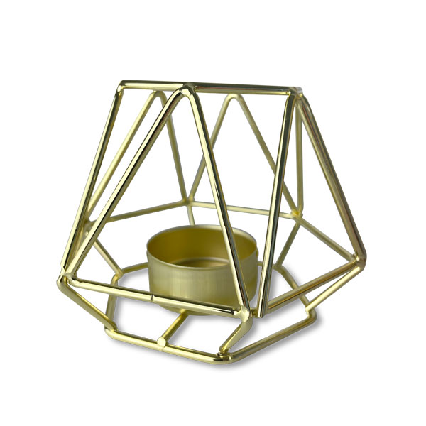 Gold Geometric Metal Tealight Holder Candle Creations